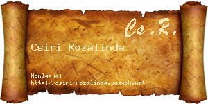 Csiri Rozalinda névjegykártya